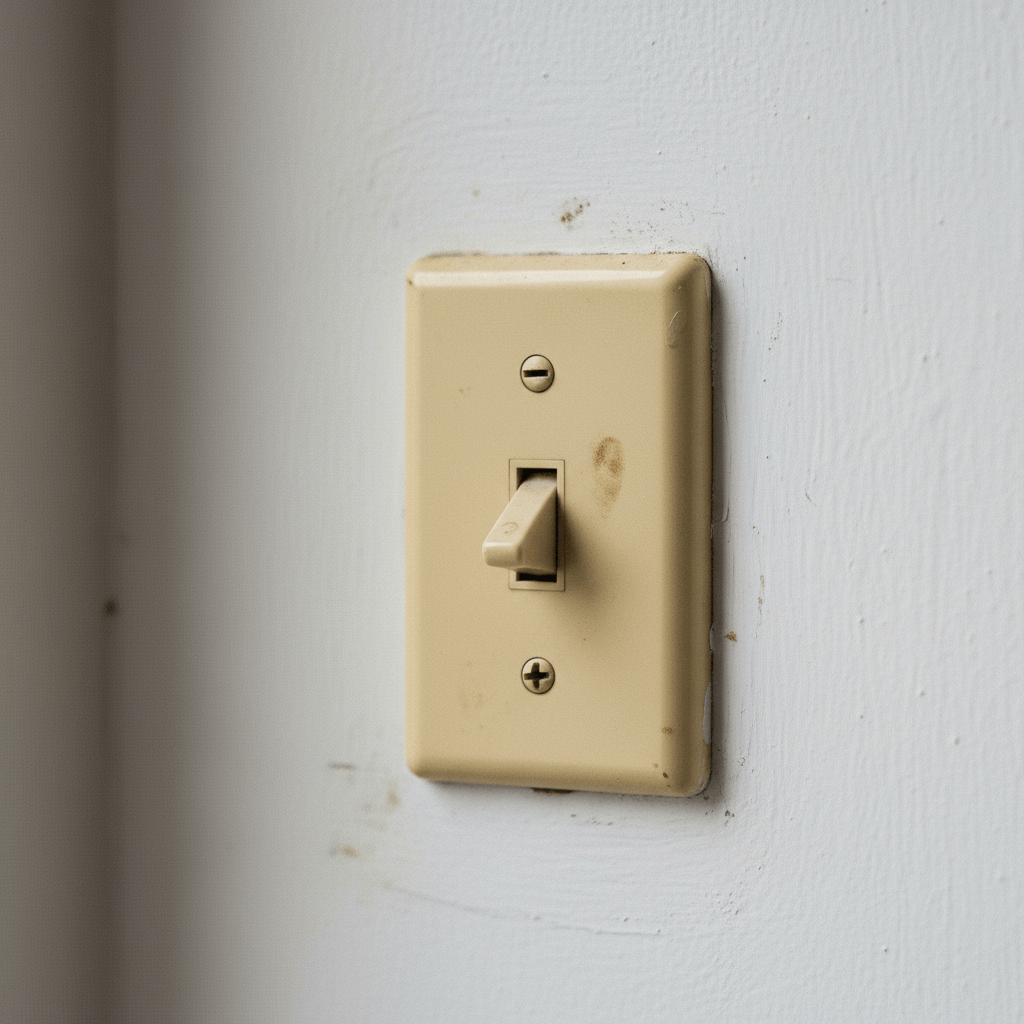 Alter Lichtschalter an Wand